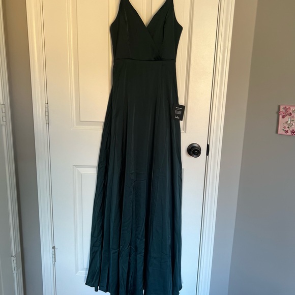 Satin Maxi Dress - NWT Emerald Green - Picture 9 of 9